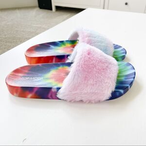 Top Moda Rainbow Plush Slide Sandal Cab-99